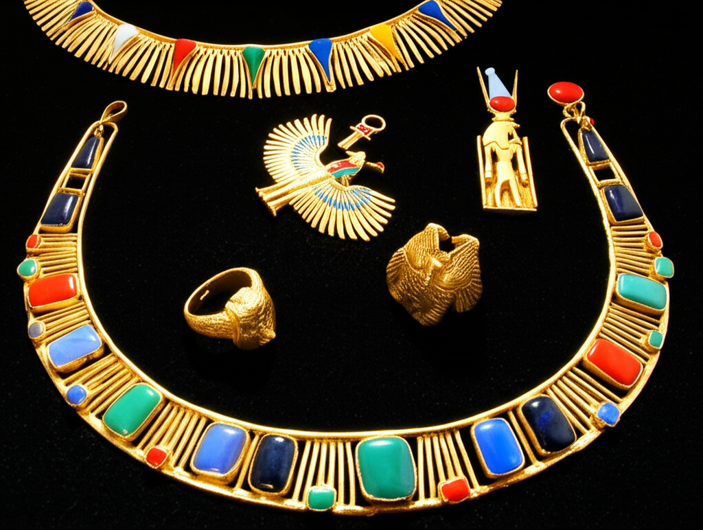Ancient Egyptian jewelry artifacts